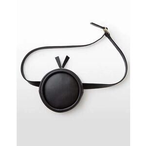 Hozen Black Circle Fanny Pack Crossbody Faux Leather Purse